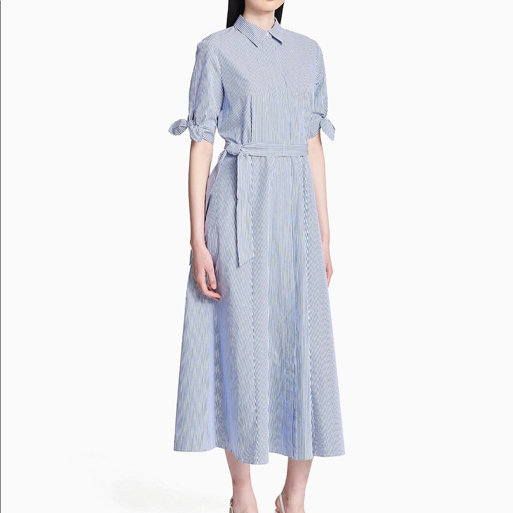 Calvin Klein Blue Striped Maxi Dress